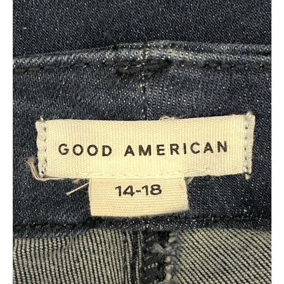 Good American Always Fits Good Legs Crop Jeans Size 14-18 Raw Hem Crop Casual - Picture 8 of 13